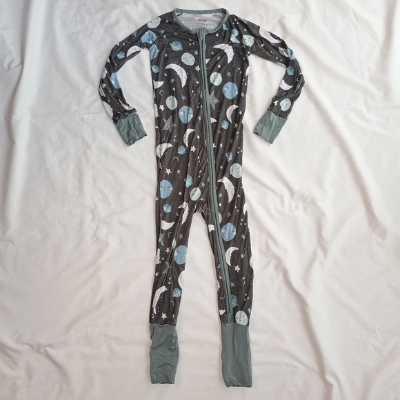 Little Sleepies To The Moon & Back Zippy 3T Footie Pajamas One Piece Blue - Picture 1 of 5